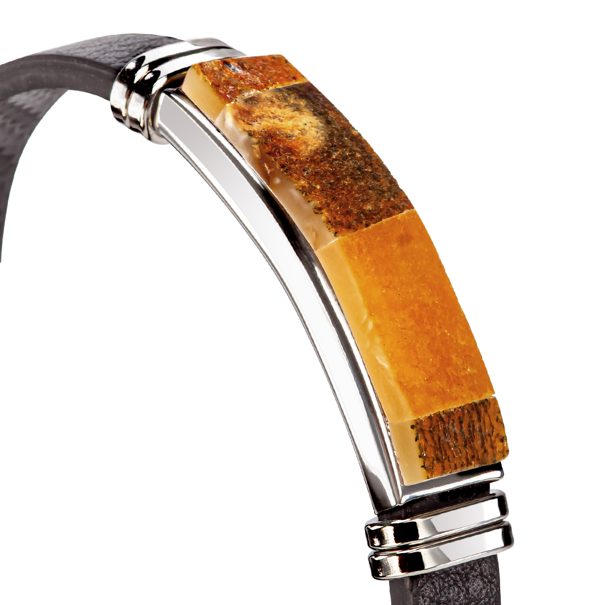 Браслет экокожа Янтарь лечебный